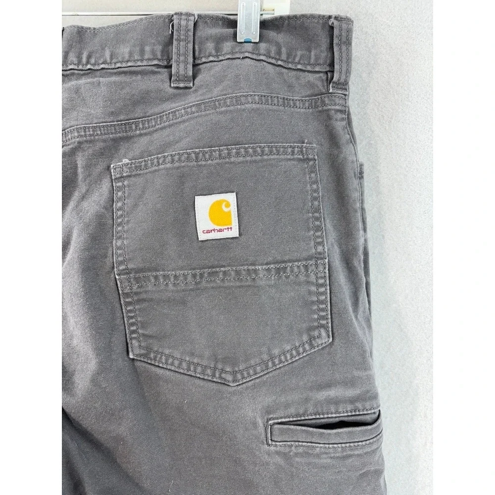 Carhartt Rugged Flex Canvas Work Pants Mens 38x36 Gray Relaxed Fit BN2517-M